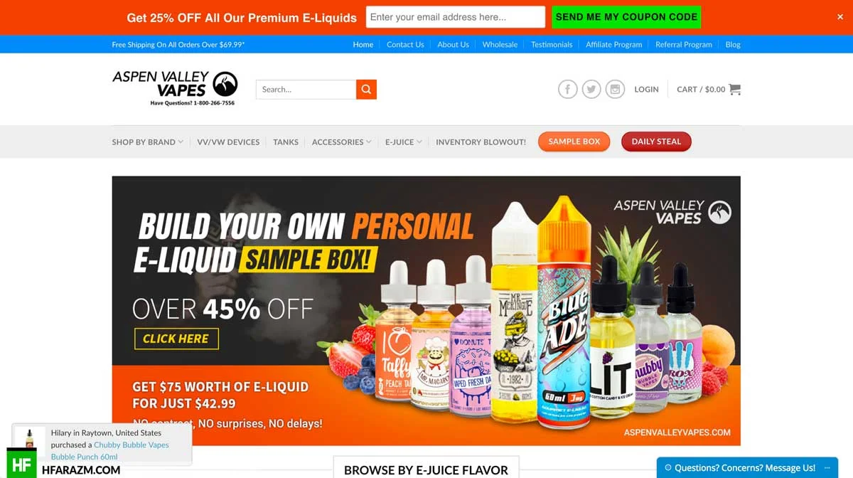 aspen-valley-vapes-home-page-web-design-development-seo-optimization-security-portfolio-hfarazm