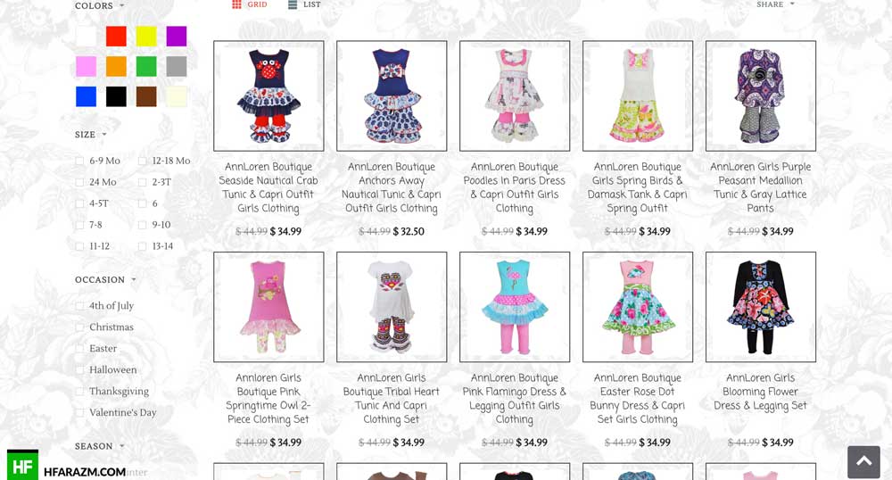 Ann-loren-shop-online-boutique-outfits-girls-baby-category-web-design-development-optimization-branding-security-hfarazm-software-portfolio-design-agency