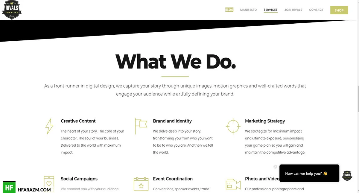 Rivals Creative Homepage Services Web Design and Development by Hfarazm Software